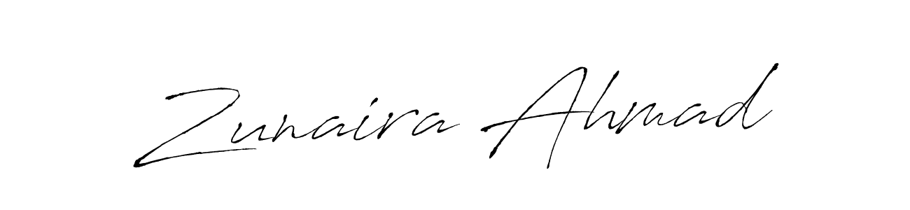 Zunaira Ahmad stylish signature style. Best Handwritten Sign (Antro_Vectra) for my name. Handwritten Signature Collection Ideas for my name Zunaira Ahmad. Zunaira Ahmad signature style 6 images and pictures png