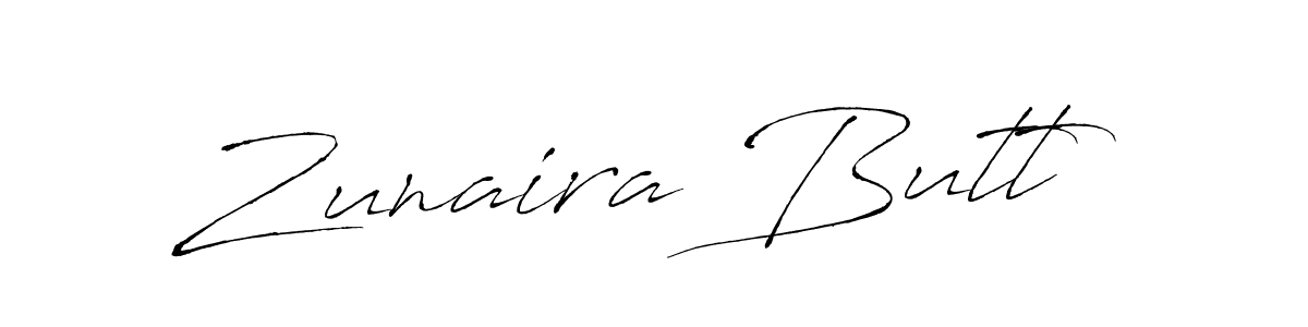 Make a beautiful signature design for name Zunaira Butt. With this signature (Antro_Vectra) style, you can create a handwritten signature for free. Zunaira Butt signature style 6 images and pictures png