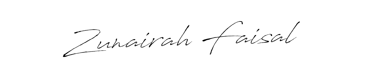 How to make Zunairah Faisal signature? Antro_Vectra is a professional autograph style. Create handwritten signature for Zunairah Faisal name. Zunairah Faisal signature style 6 images and pictures png