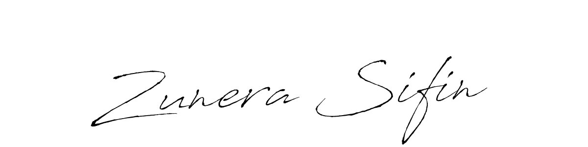 Make a beautiful signature design for name Zunera Sifin. With this signature (Antro_Vectra) style, you can create a handwritten signature for free. Zunera Sifin signature style 6 images and pictures png
