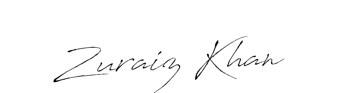 Make a beautiful signature design for name Zuraiz Khan. With this signature (Antro_Vectra) style, you can create a handwritten signature for free. Zuraiz Khan signature style 6 images and pictures png