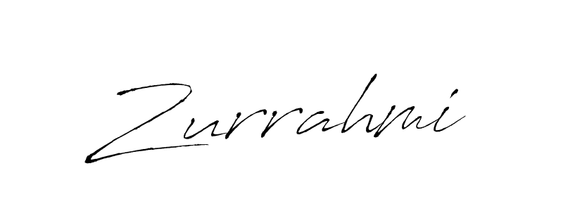 Make a beautiful signature design for name Zurrahmi. With this signature (Antro_Vectra) style, you can create a handwritten signature for free. Zurrahmi signature style 6 images and pictures png