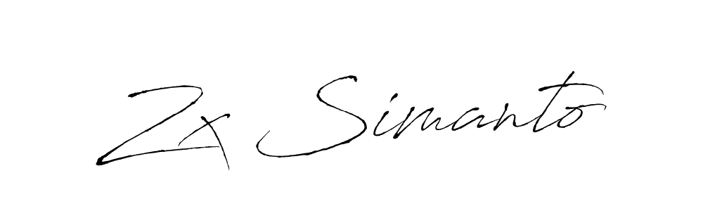 Similarly Antro_Vectra is the best handwritten signature design. Signature creator online .You can use it as an online autograph creator for name Zx Simanto. Zx Simanto signature style 6 images and pictures png