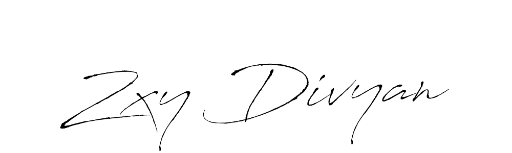 Design your own signature with our free online signature maker. With this signature software, you can create a handwritten (Antro_Vectra) signature for name Zxy Divyan. Zxy Divyan signature style 6 images and pictures png