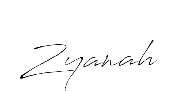 Use a signature maker to create a handwritten signature online. With this signature software, you can design (Antro_Vectra) your own signature for name Zyanah. Zyanah signature style 6 images and pictures png