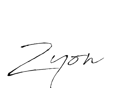 Design your own signature with our free online signature maker. With this signature software, you can create a handwritten (Antro_Vectra) signature for name Zyon. Zyon signature style 6 images and pictures png