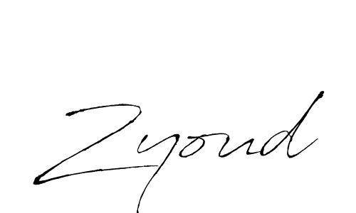 Make a beautiful signature design for name Zyoud. With this signature (Antro_Vectra) style, you can create a handwritten signature for free. Zyoud signature style 6 images and pictures png