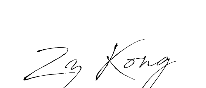 Use a signature maker to create a handwritten signature online. With this signature software, you can design (Antro_Vectra) your own signature for name Zz Kong. Zz Kong signature style 6 images and pictures png