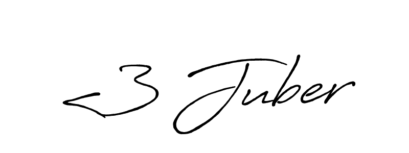 The best way (Antro_Vectra_Bolder) to make a short signature is to pick only two or three words in your name. The name <3 Juber include a total of six letters. For converting this name. <3 Juber signature style 7 images and pictures png
