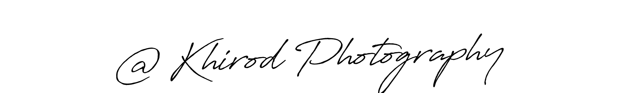 Use a signature maker to create a handwritten signature online. With this signature software, you can design (Antro_Vectra_Bolder) your own signature for name @ Khirod Photography. @ Khirod Photography signature style 7 images and pictures png