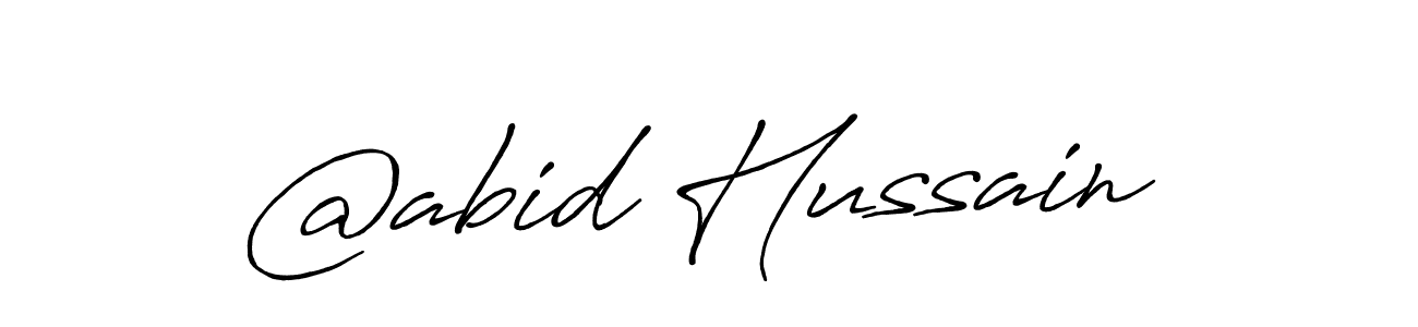Make a beautiful signature design for name @abid Hussain. With this signature (Antro_Vectra_Bolder) style, you can create a handwritten signature for free. @abid Hussain signature style 7 images and pictures png