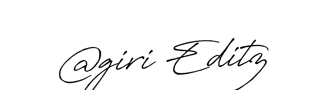 Design your own signature with our free online signature maker. With this signature software, you can create a handwritten (Antro_Vectra_Bolder) signature for name @giri Editz. @giri Editz signature style 7 images and pictures png