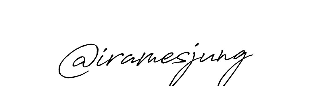 Use a signature maker to create a handwritten signature online. With this signature software, you can design (Antro_Vectra_Bolder) your own signature for name @iramesjung. @iramesjung signature style 7 images and pictures png