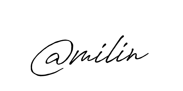 Create a beautiful signature design for name @milin. With this signature (Antro_Vectra_Bolder) fonts, you can make a handwritten signature for free. @milin signature style 7 images and pictures png