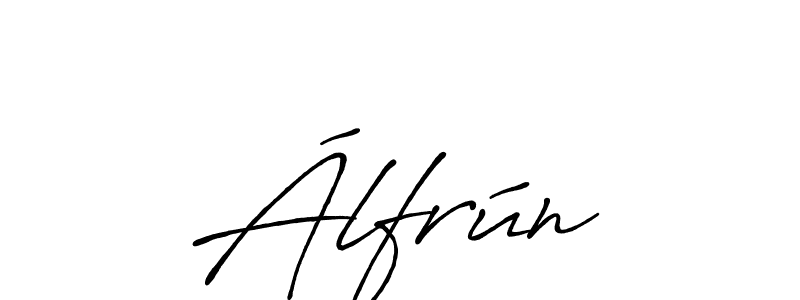 How to make Álfrún name signature. Use Antro_Vectra_Bolder style for creating short signs online. This is the latest handwritten sign. Álfrún signature style 7 images and pictures png