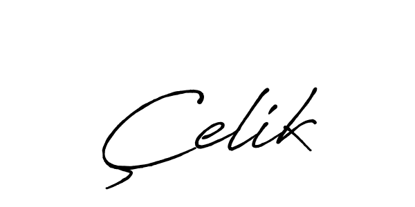 Make a beautiful signature design for name Çelik. With this signature (Antro_Vectra_Bolder) style, you can create a handwritten signature for free. Çelik signature style 7 images and pictures png