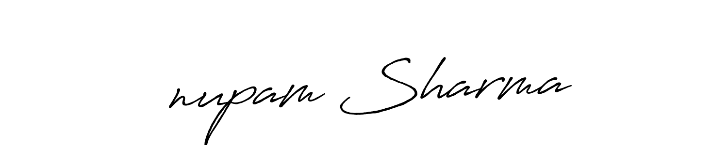 Create a beautiful signature design for name अnupam Sharma. With this signature (Antro_Vectra_Bolder) fonts, you can make a handwritten signature for free. अnupam Sharma signature style 7 images and pictures png