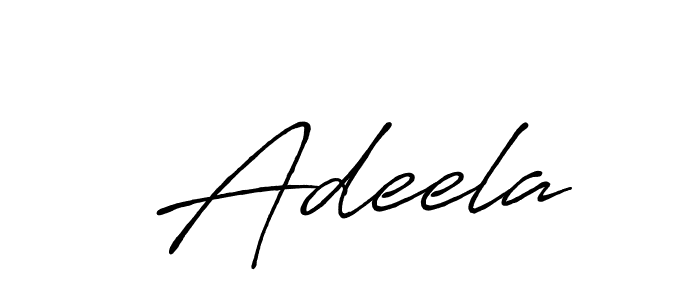 Use a signature maker to create a handwritten signature online. With this signature software, you can design (Antro_Vectra_Bolder) your own signature for name  Adeela.  Adeela signature style 7 images and pictures png