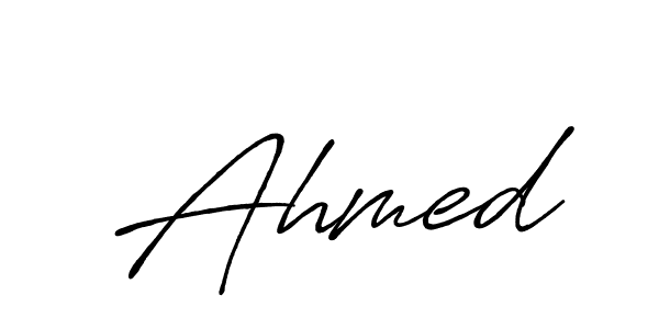 How to make  Ahmed name signature. Use Antro_Vectra_Bolder style for creating short signs online. This is the latest handwritten sign.  Ahmed signature style 7 images and pictures png