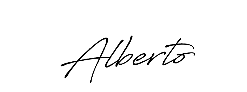 Make a beautiful signature design for name  Alberto. With this signature (Antro_Vectra_Bolder) style, you can create a handwritten signature for free.  Alberto signature style 7 images and pictures png