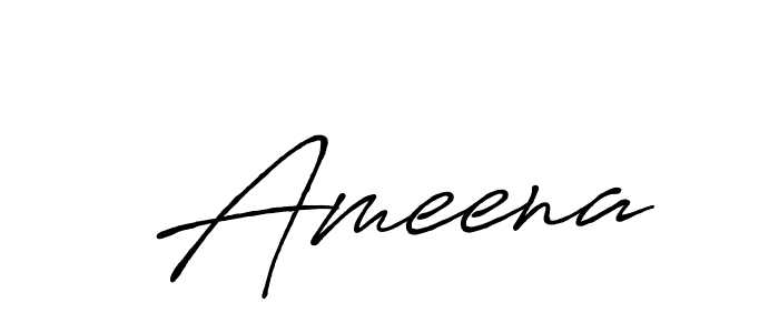 Make a beautiful signature design for name  Ameena. With this signature (Antro_Vectra_Bolder) style, you can create a handwritten signature for free.  Ameena signature style 7 images and pictures png