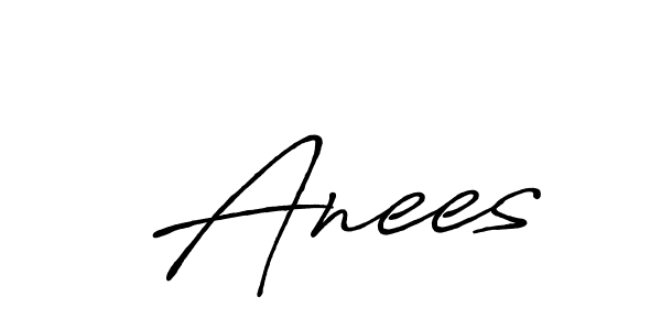 The best way (Antro_Vectra_Bolder) to make a short signature is to pick only two or three words in your name. The name  Anees include a total of six letters. For converting this name.  Anees signature style 7 images and pictures png