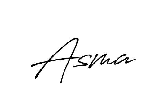 Make a beautiful signature design for name  Asma. With this signature (Antro_Vectra_Bolder) style, you can create a handwritten signature for free.  Asma signature style 7 images and pictures png