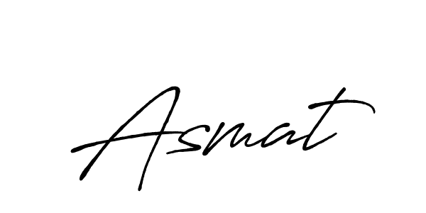 Use a signature maker to create a handwritten signature online. With this signature software, you can design (Antro_Vectra_Bolder) your own signature for name  Asmat.  Asmat signature style 7 images and pictures png