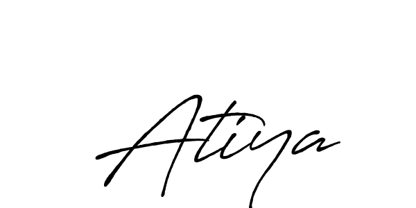 Make a beautiful signature design for name  Atiya. With this signature (Antro_Vectra_Bolder) style, you can create a handwritten signature for free.  Atiya signature style 7 images and pictures png