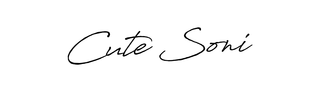 Also we have  Cute Soni  name is the best signature style. Create professional handwritten signature collection using Antro_Vectra_Bolder autograph style.  Cute Soni  signature style 7 images and pictures png