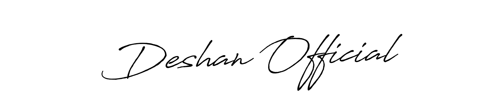 Antro_Vectra_Bolder is a professional signature style that is perfect for those who want to add a touch of class to their signature. It is also a great choice for those who want to make their signature more unique. Get  Deshan Official name to fancy signature for free.  Deshan Official signature style 7 images and pictures png