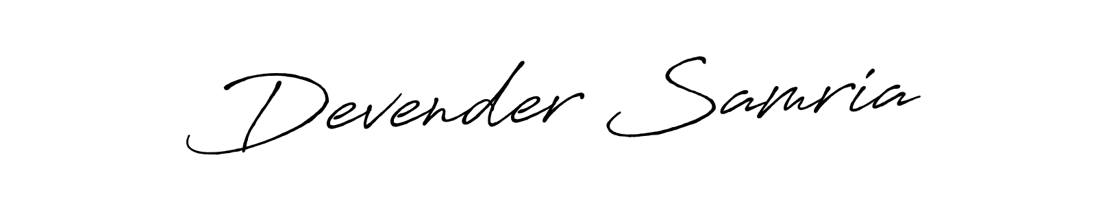 Design your own signature with our free online signature maker. With this signature software, you can create a handwritten (Antro_Vectra_Bolder) signature for name  Devender Samria.  Devender Samria signature style 7 images and pictures png