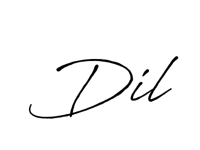 Make a beautiful signature design for name  Dil. With this signature (Antro_Vectra_Bolder) style, you can create a handwritten signature for free.  Dil signature style 7 images and pictures png