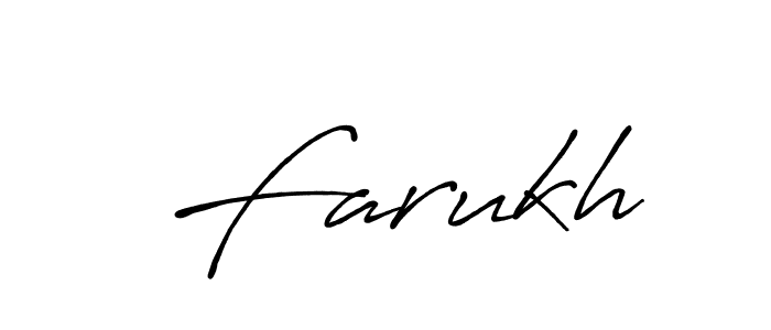 Make a beautiful signature design for name  Farukh. With this signature (Antro_Vectra_Bolder) style, you can create a handwritten signature for free.  Farukh signature style 7 images and pictures png
