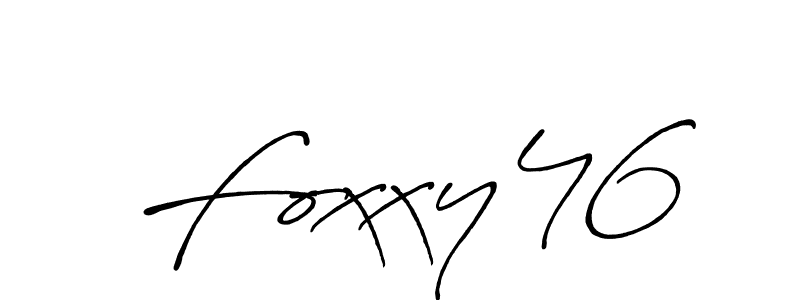 The best way (Antro_Vectra_Bolder) to make a short signature is to pick only two or three words in your name. The name  Foxxy46 include a total of six letters. For converting this name.  Foxxy46 signature style 7 images and pictures png