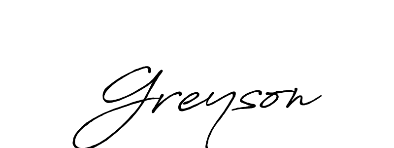 How to make  Greyson name signature. Use Antro_Vectra_Bolder style for creating short signs online. This is the latest handwritten sign.  Greyson signature style 7 images and pictures png