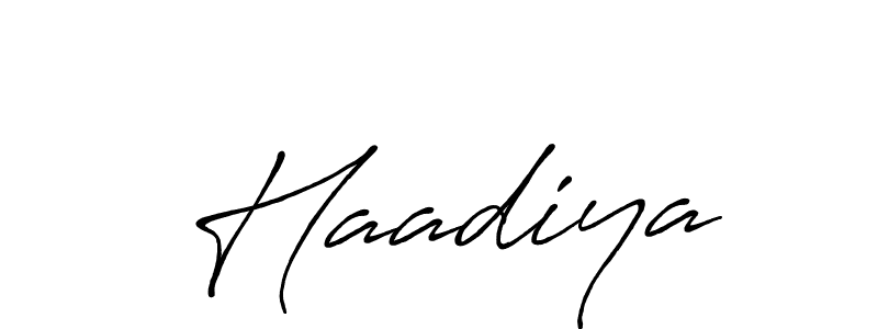 Make a beautiful signature design for name  Haadiya. With this signature (Antro_Vectra_Bolder) style, you can create a handwritten signature for free.  Haadiya signature style 7 images and pictures png