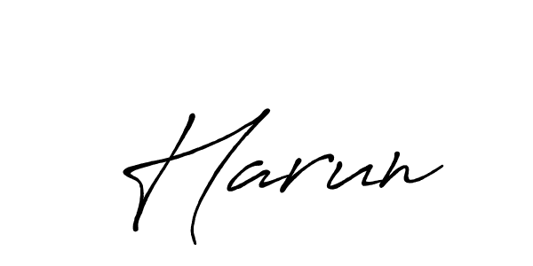 You should practise on your own different ways (Antro_Vectra_Bolder) to write your name ( Harun) in signature. don't let someone else do it for you.  Harun signature style 7 images and pictures png