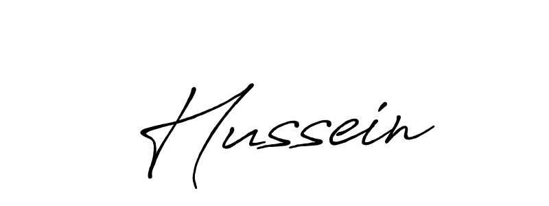 Create a beautiful signature design for name  Hussein. With this signature (Antro_Vectra_Bolder) fonts, you can make a handwritten signature for free.  Hussein signature style 7 images and pictures png