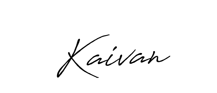 How to make  Kaivan name signature. Use Antro_Vectra_Bolder style for creating short signs online. This is the latest handwritten sign.  Kaivan signature style 7 images and pictures png