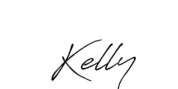 Use a signature maker to create a handwritten signature online. With this signature software, you can design (Antro_Vectra_Bolder) your own signature for name  Kelly.  Kelly signature style 7 images and pictures png