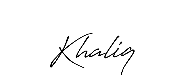 Design your own signature with our free online signature maker. With this signature software, you can create a handwritten (Antro_Vectra_Bolder) signature for name  Khaliq.  Khaliq signature style 7 images and pictures png