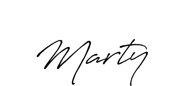 Design your own signature with our free online signature maker. With this signature software, you can create a handwritten (Antro_Vectra_Bolder) signature for name  Marty.  Marty signature style 7 images and pictures png