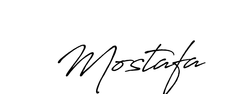 How to make  Mostafa name signature. Use Antro_Vectra_Bolder style for creating short signs online. This is the latest handwritten sign.  Mostafa signature style 7 images and pictures png