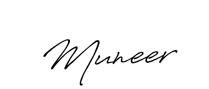 How to make  Muneer signature? Antro_Vectra_Bolder is a professional autograph style. Create handwritten signature for  Muneer name.  Muneer signature style 7 images and pictures png