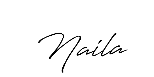Design your own signature with our free online signature maker. With this signature software, you can create a handwritten (Antro_Vectra_Bolder) signature for name  Naila.  Naila signature style 7 images and pictures png