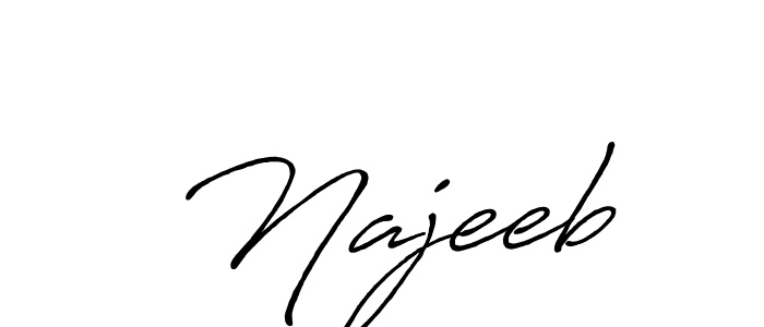 Design your own signature with our free online signature maker. With this signature software, you can create a handwritten (Antro_Vectra_Bolder) signature for name  Najeeb.  Najeeb signature style 7 images and pictures png