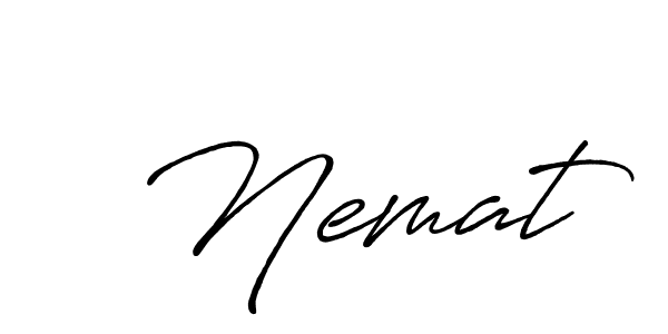 Design your own signature with our free online signature maker. With this signature software, you can create a handwritten (Antro_Vectra_Bolder) signature for name  Nemat.  Nemat signature style 7 images and pictures png