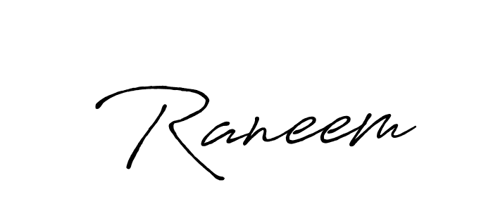 Make a beautiful signature design for name  Raneem. With this signature (Antro_Vectra_Bolder) style, you can create a handwritten signature for free.  Raneem signature style 7 images and pictures png