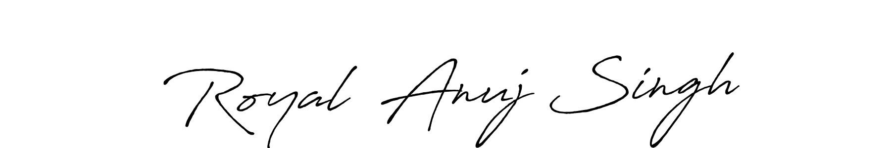 Make a beautiful signature design for name  Royal  Anuj Singh. With this signature (Antro_Vectra_Bolder) style, you can create a handwritten signature for free.  Royal  Anuj Singh signature style 7 images and pictures png